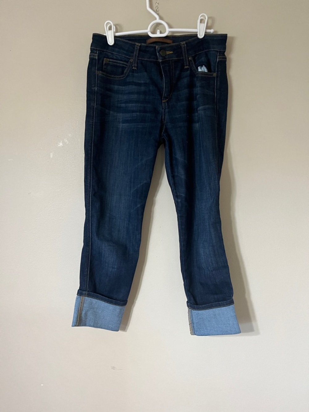 Joe's Jeans Dark Indigo Boyfriend Jeans with Cuffed Hem